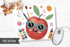 Funky Apple Art with Sunglasses Mouse Pad PNG Product Image 1