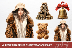 Leopard Print Christmas Clipart Sublimation Product Image 1