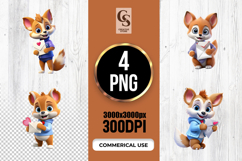 Cute Fox Valentine Love Letter PNG Product Image 1