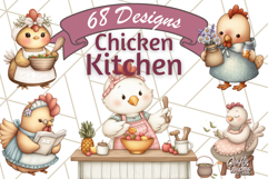 Cottagecore Kitchen Chicken Clipart PNG, Fairytale Style Product Image 1