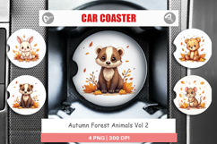 Autumn Forest Animals Car Coaster Product Image 1