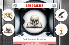 Dark Academia Curiosities Car Coaster Product Image 1