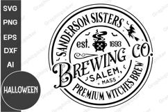 Farmhouse Halloween PNG SVG | Halloween Round Sign SVG Product Image 1