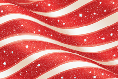 A red &amp; white glittery background with wavy stripe and stars Product Image 1