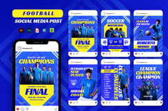 Blue Yellow Football Sport Social Media Instagram Carousel Product Image 1