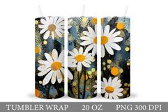 Daisy Flowers Tumbler Design. Flowers Tumbler Sublimation Product Image 1