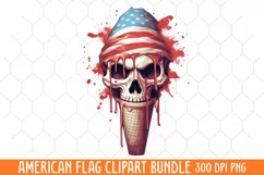American Flag Watercolor Clipart, Us Flag Clipart Product Image 1