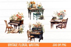 Vintage Floral Writing Clipart Product Image 1
