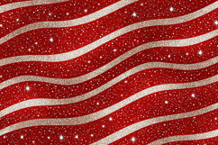A red background with glittery silver wavy lines and stars Product Image 1