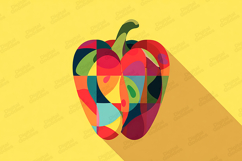 Colorful Geometric Bell Pepper Illustration Artwork Product Image 1