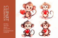 Cute monkey clipart sublimation png Product Image 1