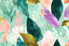 Pastel Botanical Leaf Pattern Illustration Background Product Image 1