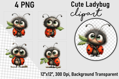 Cute Ladybug Clipart PNG, Clipart PNG Product Image 1