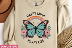HAPPY MIND HAPPY LIFE PNG, Positive Sublimation PNG Product Image 2