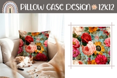 Cute Pillow Case, Vintage Flowers Pillow Sublimation Product Image 1