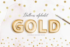 Gold Balloon Alphabet Clipart Product Image 1