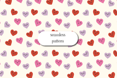 Cute Heart Seamless Pattern Valentine Pink Red Love Print Product Image 1
