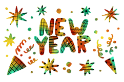 New Year Decorative Elements. Typography and Lettering Product Image 1