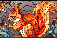 Stained Glass Squirrel Illustration Background Art Product Image 1