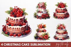 Christmas Cake Sublimation Clipart PNG Product Image 1