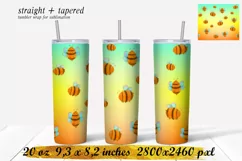 Bee tumbler design,20 oz skinny tumbler design,Summer png Product Image 1