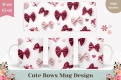 Cute Bows Mug Wrap Design, Love Mug Sublimation Product Image 1