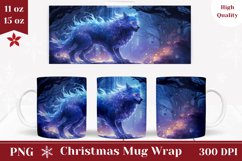 Winter Mug Sublimation Design, White Wolf Mug Template Product Image 1