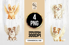 Angel Wing Dog Illustration Clipart Sublimation PNG Product Image 1