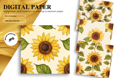 Sunflower Background Wallpaper Digital Paper Wall Art Product Image 1