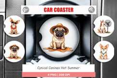 Cynical Canines Hot Summer Car Coaster Product Image 1