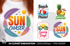 Sun Chaser Tropical Summer Clipart PNG Product Image 1