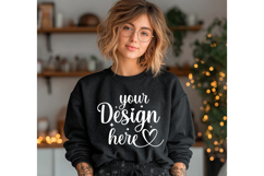 Gildan 18000 Black mockup, Gildan blank mockup Product Image 1