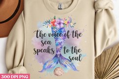 The voice of the sea speaks to the soul PNG ,Mermaid Sublima Product Image 2
