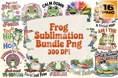 Frog Sublimation Bundle PNG - 16 Designs Product Image 1