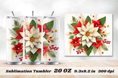 Christmas Flower Sublimation Tumbler | 3d Tumbler Wrap Product Image 1