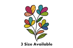 Whimsical Multicolor Floral Embroidery Design Product Image 1