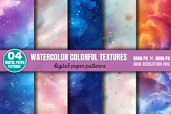 Watercolor Colorful Textures Background Paper PNG Product Image 1