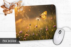 Radiant Butterfly in a Tranquil Meadow Mouse Pad PNG design Product Image 1