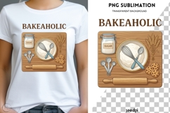 Bakeaholic PNG | Baking Lover Design | Kitchen Clipart Product Image 1