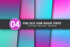 Pink Blue Glow Digital Paper Product Image 1
