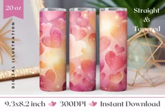 Glitter Love Hearts Tumbler Design, Valentine's Day Tumbler Product Image 1
