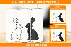 Cute Rabbit Seemless Tumbler Wrap Designs, Sublimation Wrap Product Image 1