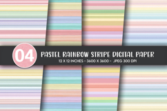 Pastel Rainbow Stripe Digital Paper Product Image 1