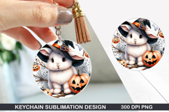 Bunny Keychain Sublimation - Bunny Keychain PNG Design Product Image 1