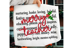 Christmas Teacher SVG PNG, Merry Teacher SVG PNG, Christmas Product Image 2
