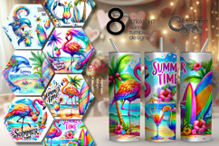 Beach, summer time | Skinny Tumbler Sublimation design Product Image 1