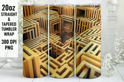 3D Illusion Tumbler Sublimation Wrap | 20 oz Skinny Tumbler Product Image 1