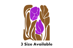 Abstract Floral Outline Modern Embroidery Design Product Image 1