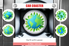 Car Coaster Earth with Leaves Product Image 1