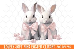 Lovely Soft Pink Easter Clipart, Pink Easter Watercolor Product Image 1